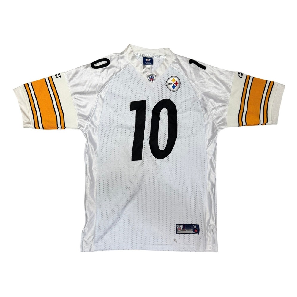 Reebok Kids Pittsburgh Steelers Santonio Holmes 10 Jersey White‎ XL 16-18